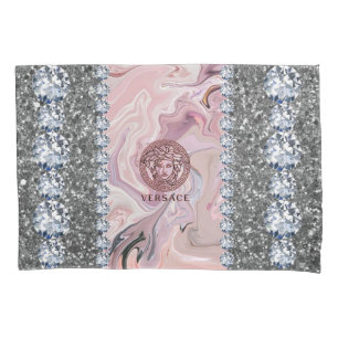 Funda De Cojín Moda Purpurina Interior Rosa Hogar Oro Marble Pill