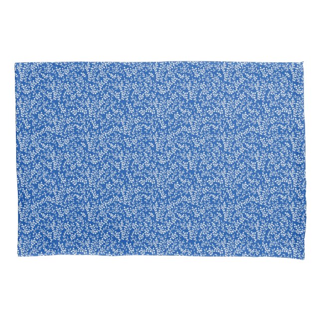 Funda De Cojín Modalidad floral simple de granja en azul (Anverso)