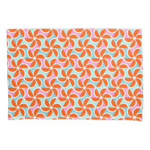 Funda De Cojín Modelo anaranjado retro de la cuña