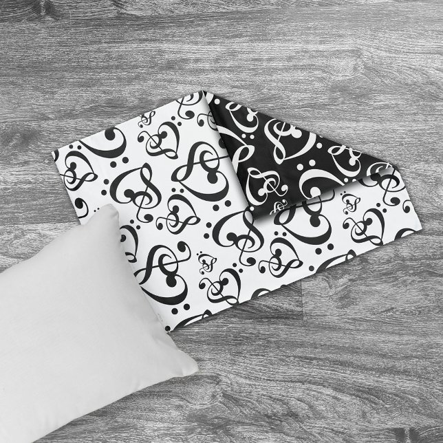 Funda De Cojín Modelo de Bass Treble Clef Hearf Music Notes (Subido por el creador)