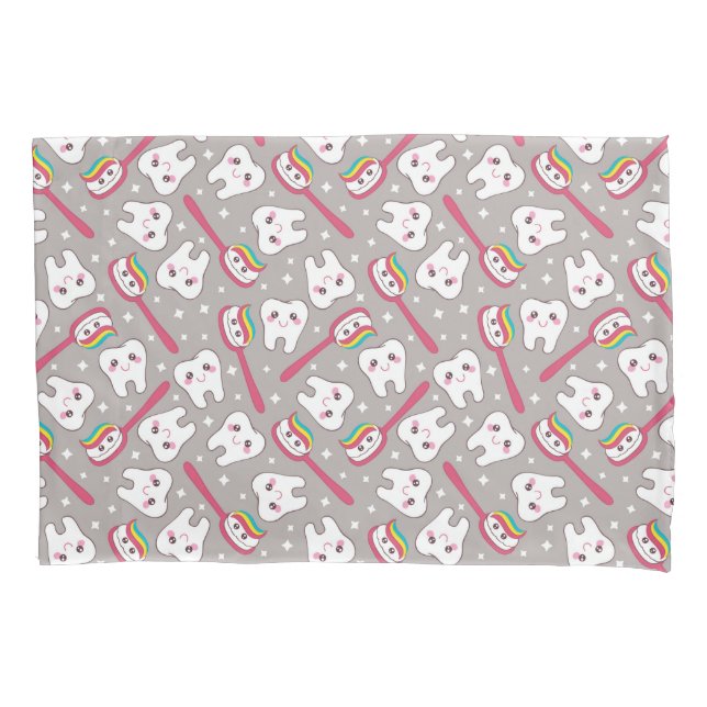 Funda De Cojín Modelo de los dientes del arco iris (Anverso-izquierdo)