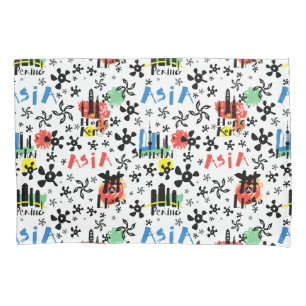 Funda De Cojín Modelo de los símbolos de Asia el  