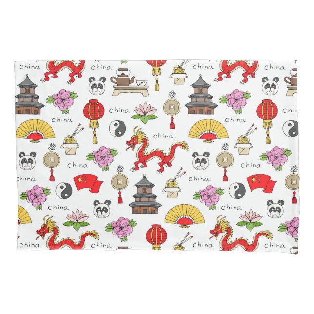 Funda De Cojín Modelo de los símbolos de China (Anverso-izquierdo)