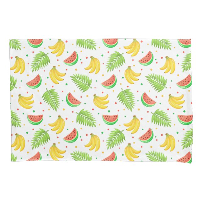 Funda De Cojín Modelo de lunar de la fruta tropical (Anverso-izquierdo)