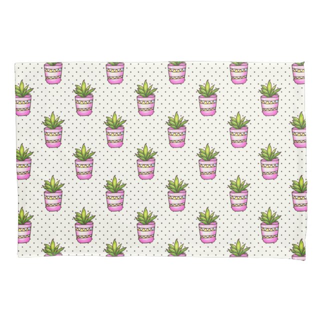 Funda De Cojín Modelo de lunar suculento de la acuarela (Anverso-izquierdo)