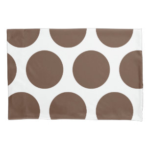 Funda De Cojín Modelo de lunares grande: Brown oscuro