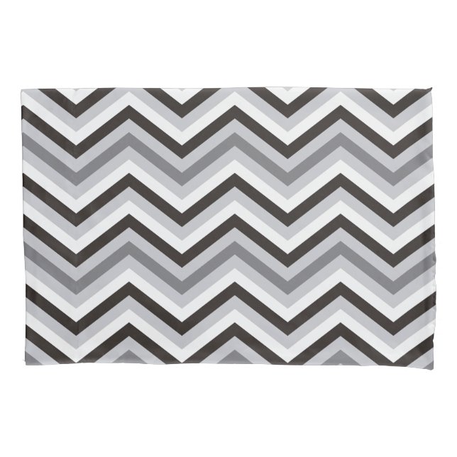 Funda De Cojín Modelo de zigzag blanco y negro moderno (Anverso)