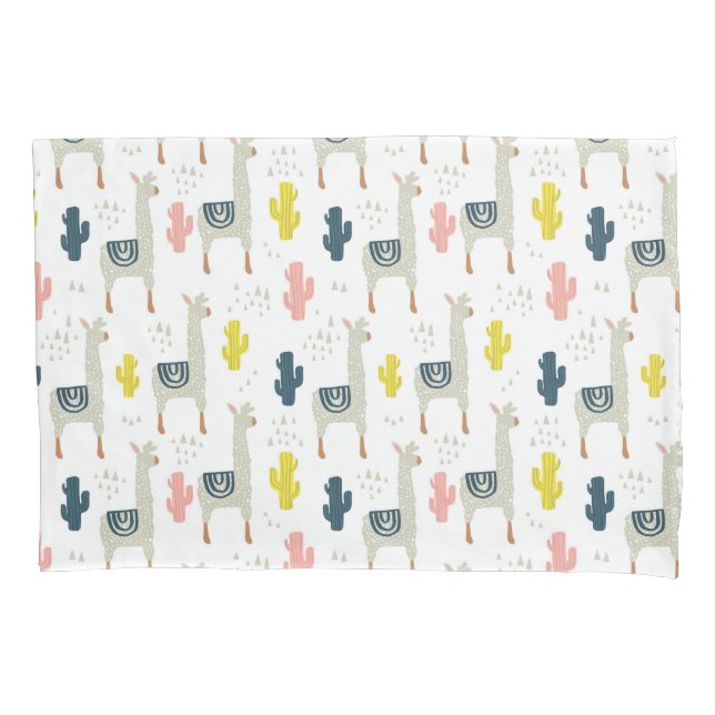 Funda De Cojín Modelo del cactus y de las llamas (Anverso-izquierdo)