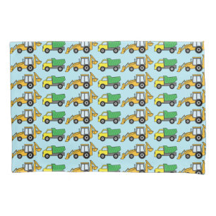 Funda De Cojín Modelo del camión volquete y de la retroexcavador