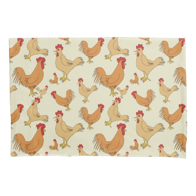 Funda De Cojín Modelo del diseño del pollo de Brown (Anverso)