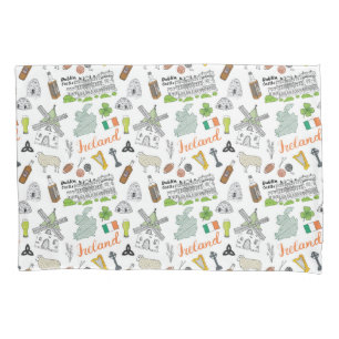 Funda De Cojín Modelo del Doodle del bosquejo de Irlanda