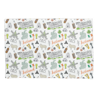Funda De Cojín Modelo del Doodle del bosquejo de Irlanda