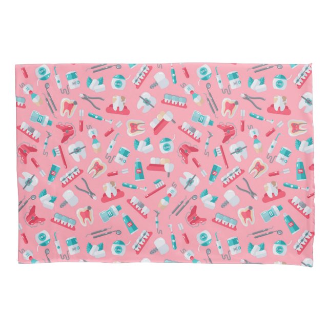 Funda De Cojín Modelo dental rosado (Anverso-izquierdo)
