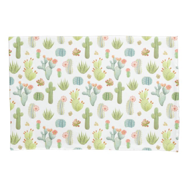 Funda De Cojín Modelo derecho del cactus lindo (Anverso-izquierdo)