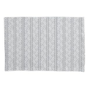 Funda De Cojín Modelo dibujado mano gris de Chevron