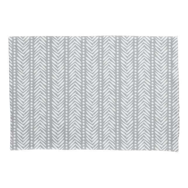 Funda De Cojín Modelo dibujado mano gris de Chevron (Anverso-izquierdo)