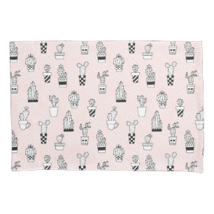 Funda De Cojín Modelo dibujado mano linda del cactus