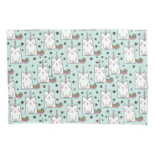 Funda De Cojín Modelo dibujado mano linda del gato del unicornio