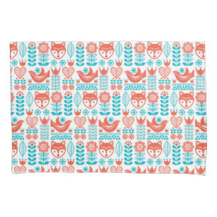 Funda De Cojín Modelo finlandés del arte popular del Fox y del