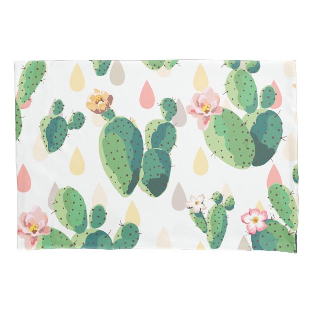 Funda De Cojín Modelo floreciente del cactus de la acuarela dulce (Anverso)