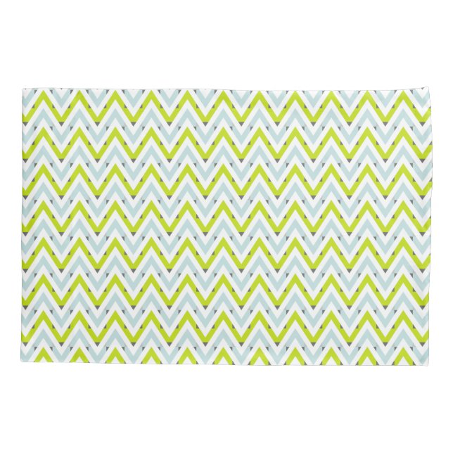 Funda De Cojín Modelo geométrico azul y verde de la menta de (Reverso)