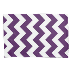 Funda De Cojín Modelo geométrico del zigzag púrpura y blanco