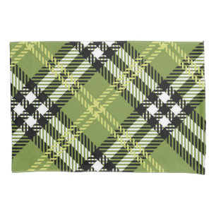 Funda De Cojín Modelo irlandés verde de la tela escocesa