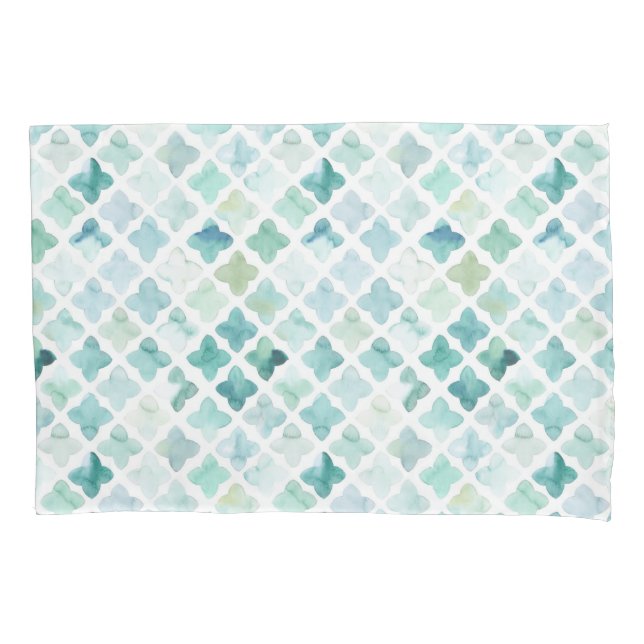 Funda De Cojín Modelo pintado a mano de la turquesa (Anverso-izquierdo)