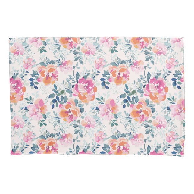 Funda De Cojín Modelo pintado de los rosas (Anverso-izquierdo)