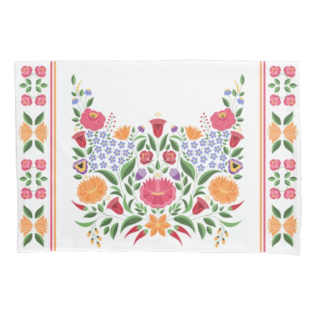 Funda De Cojín Modelo popular húngaro - flor del bordado de (Anverso)