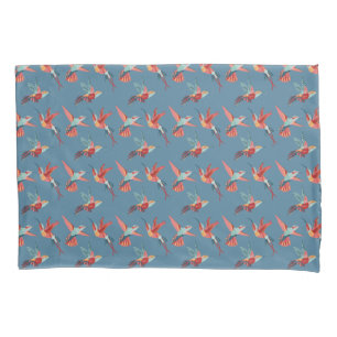Funda De Cojín Modelo retro del colibrí
