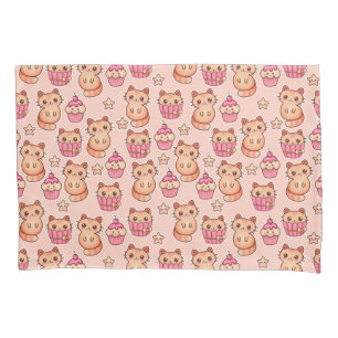 Funda De Cojín Modelo rosado lindo de los gatos y de las