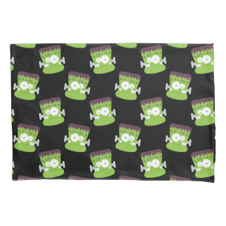 Funda De Cojín Modelo verde lindo del monstruo de Halloween
