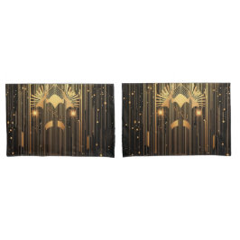 Funda De Cojín Modern Art Deco Black Gold Egyptian Art-inspired