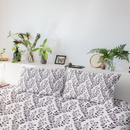 Funda De Cojín Modern Boho Floral Pattern Plum White