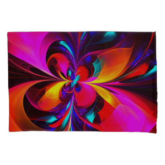Funda De Cojín Modern Floral Resumen Arte Patrón Azul Rojo #07
