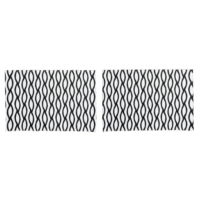 Funda De Cojín modern line art black and white pattern (Anverso - Set)
