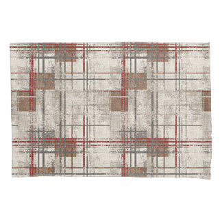 Funda De Cojín Modern rustic red plaid