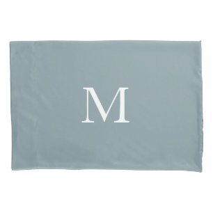 Funda De Cojín Moderno Monogramado sólido Dusty Green