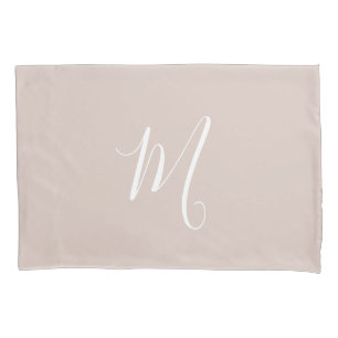 Funda De Cojín Moderno monogramado sólido Rubor rosa