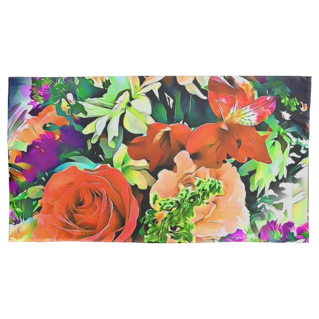 Funda De Cojín Moderno Resumen Flores florales arte floral (Anverso-izquierdo)