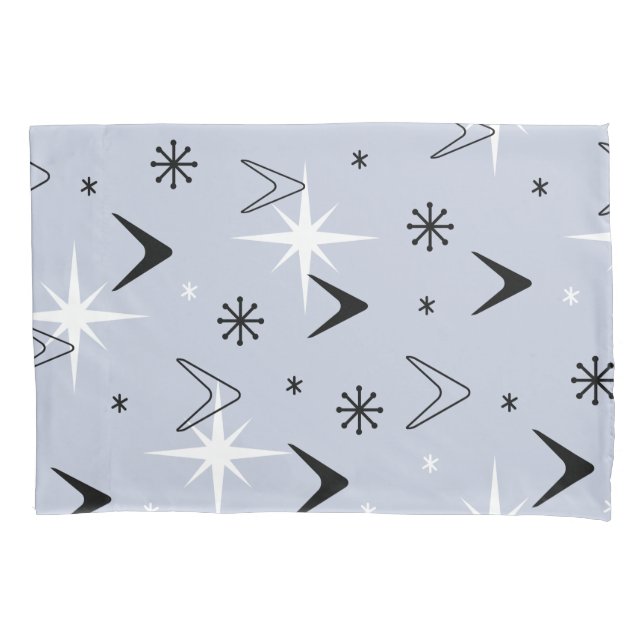 Funda De Cojín Modernos Boomerangs Plata Azul (Anverso)