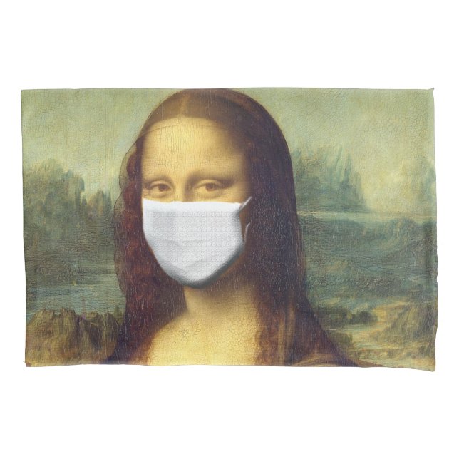 Funda De Cojín Mona Lisa Vía Virus Corona (Anverso)
