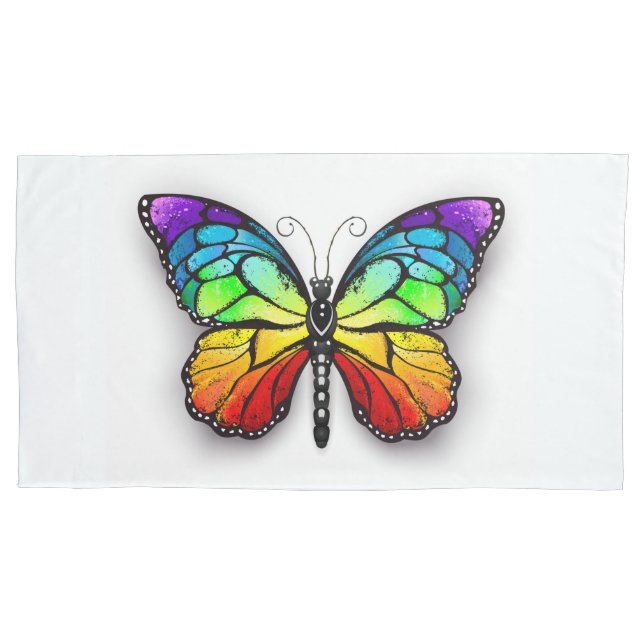 Funda De Cojín Monarca de mariposa arcoiris (Anverso-izquierdo)