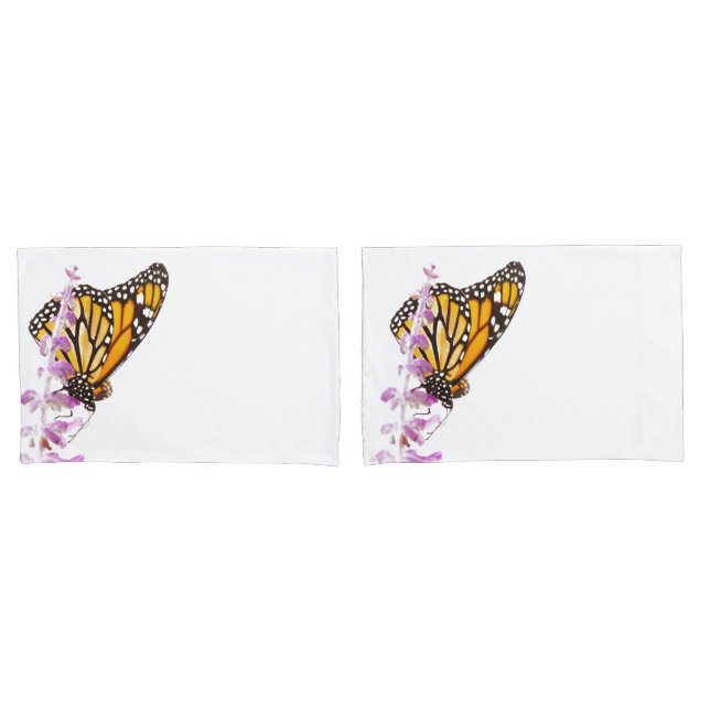 Funda De Cojín Monarca encaramado en lavanda (Anverso - Set)