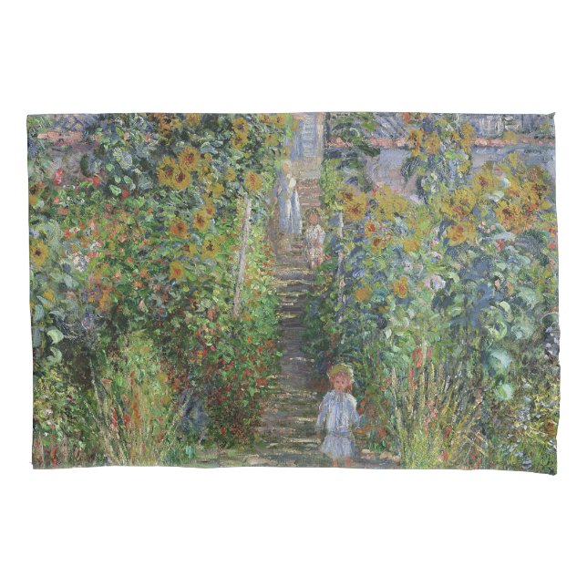 Funda De Cojín Monet Garden Vetheuil Impresionim Pintura (Anverso)