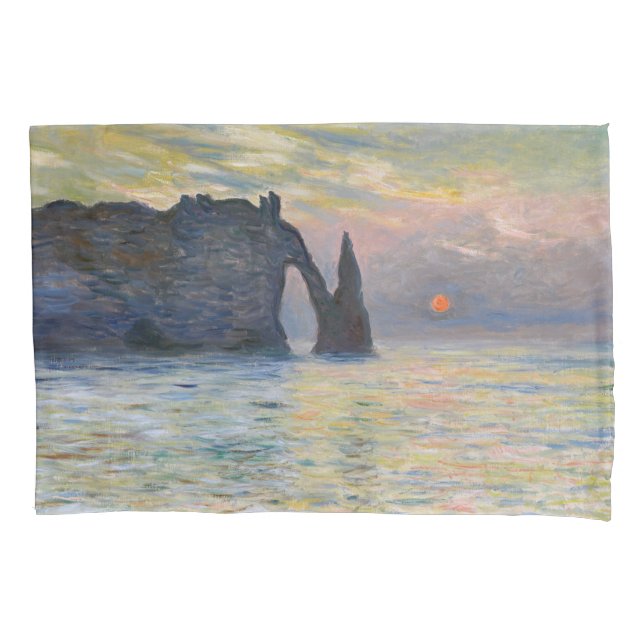 Funda De Cojín Monet - Manneport, acantilado en Etretat, Sunset (Anverso)