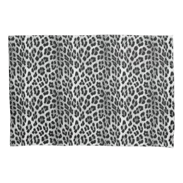 Funda De Cojín Monocromo blanco y negro, patrón leopardo (Anverso)