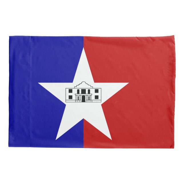 Funda De Cojín Monografía con bandera de San Antonio (Reverso)