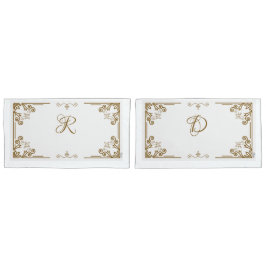 Funda De Cojín Monograma Art Nouveau "Alabaster"